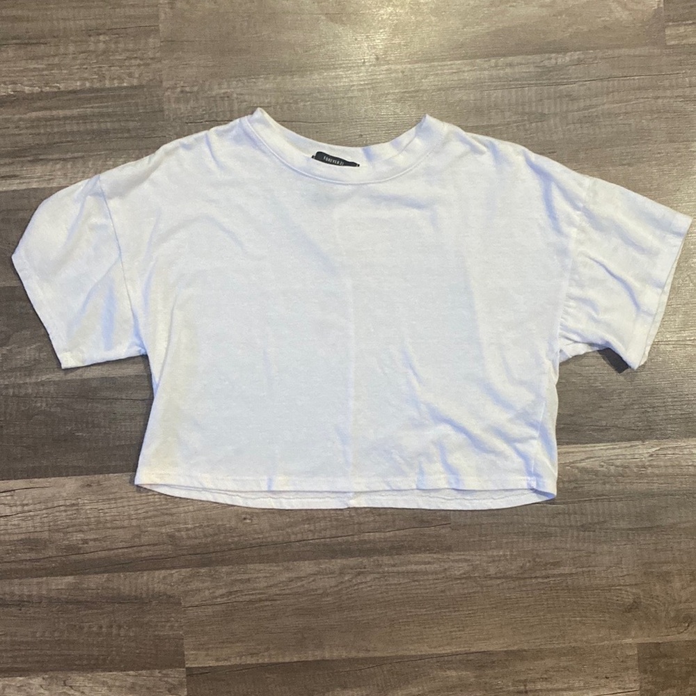 Forever 21 white tshirt Crop top